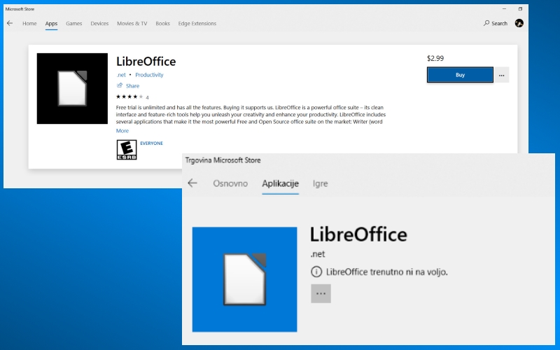 LibreOffice v Trgovini Windows?