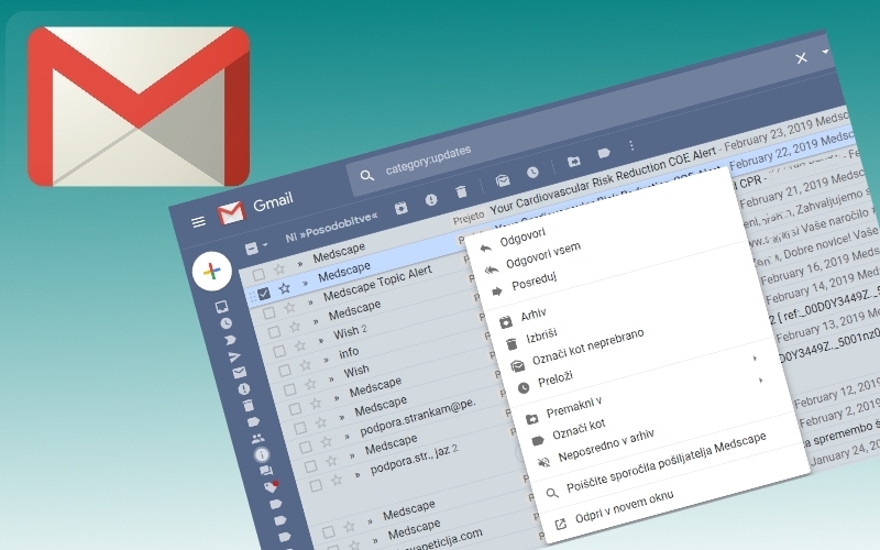 »Desnoklični« Gmail že deluje