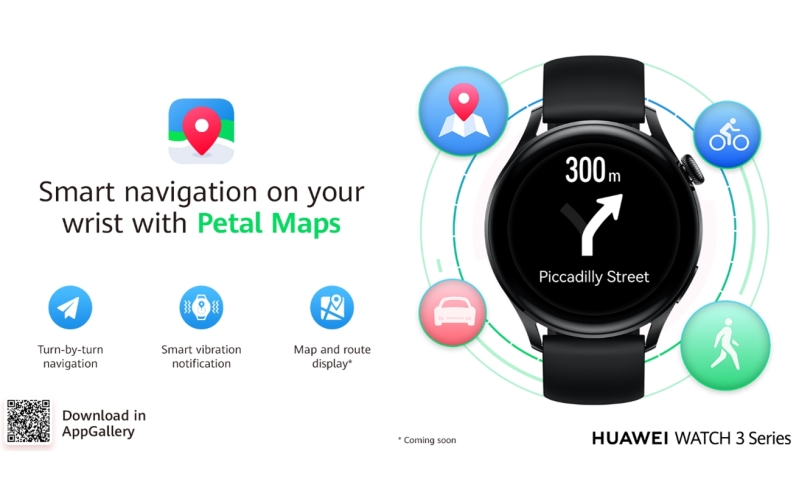 Zemljevidi Petal na Huawei Watch 3