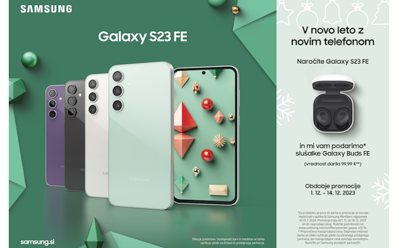 Telefon Samsung Galaxy S23 FE je sedaj na voljo v Sloveniji  za prednaročilo